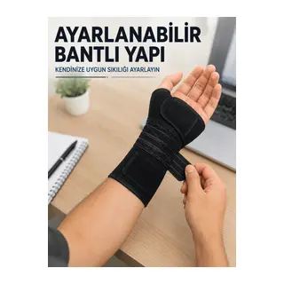 Metal Destekli El Bilek Ateli Ayarlanabilir Bantlı Bileklik Başparmak Açık