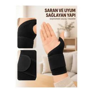 Ayarlanabilir El Bilek Bandajı Başparmak Geçişli Bilek Desteği Günlük ve Spor Kullanım