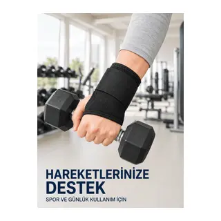 Başparmak Geçişli El Bilek Desteği Ayarlanabilir Cırtlı Bileklik Bandajı Siyah
