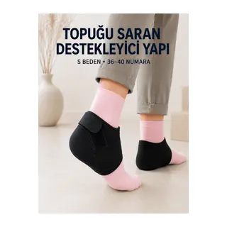 Topuk Destek Çorabı S Beden 36-40 Ayarlanabilir Cırtlı Günlük Kullanım