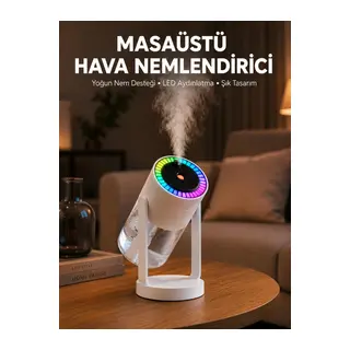 Araç ve Ev İçin Hava Nemlendirici Projektörlü Sessiz Buhar Yeni Nesil