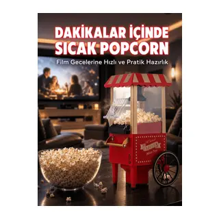 5 Dakikada Popcorn Hazırlayan Yağsız Patlatma Makinesi