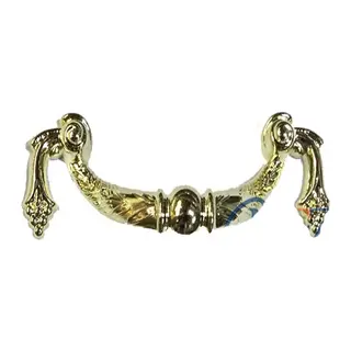 Dekoratif Zamak Üzümlü Kulp - 64mm, Sarı, 100 Adet