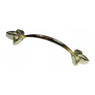 Dekoratif Zamak Yaprak Kulp - 96mm, Sarı, 100 Adet