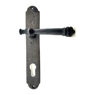 Antika Tarz Dekoratif Pirinç Taşra Yale Kapı Kolu - 220x35 mm, Oksit