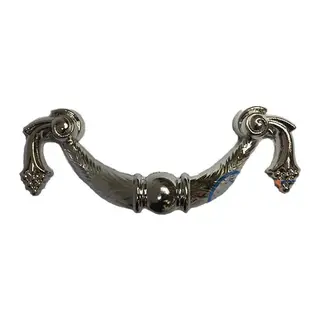 Dekoratif Zamak Üzümlü Kulp - 64mm, Nikel, 100 Adet