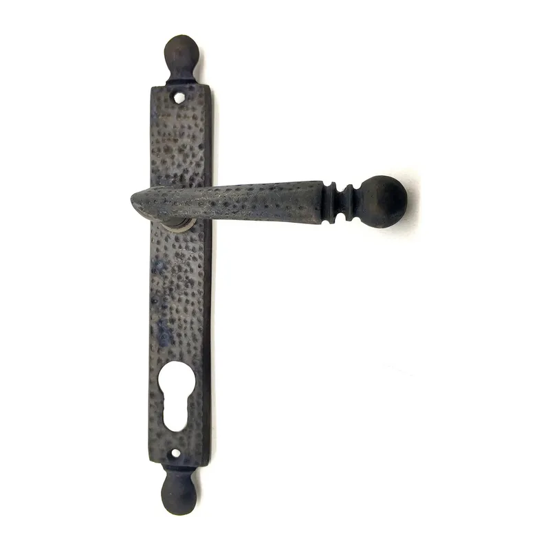 Antika Tarz Dekoratif Pirinç Misket Oda Kapı Kolu - 245x34 mm, Oksit