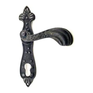Antika Tarz Dekoratif Pirinç Mevlana Banyo Kapı Kolu - 228x48 mm, Oksit