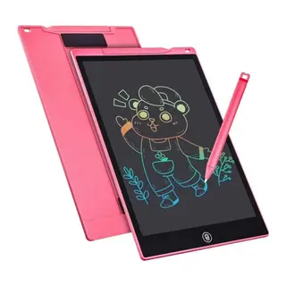 12 Inc Renkli Lcd Grafik Dijital Kalemli Çizim Tableti Yazı Tahta Not Yazma Eğitim Tableti Pembe
