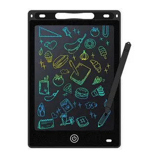 12 Inc Renkli Lcd Grafik Dijital Kalemli Çizim Tableti Yazı Tahta Not Yazma Eğitim Tableti Siyah