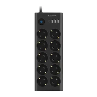 Fulltech FTR14 Type-C Girişli Akım Korumalı 10’lu Priz, 3 USB