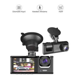 Vothoon Araç içi 1080p 3 Kameralı Lcd Ekranlı Gece Görüşlü, G-sensör, Geri Görüş Kamera