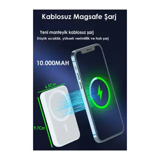 Magsafe 10000 Mah Powerbank Taşınabilir Kablosuz Şarj Cihazı Iphone Uyumlu Wireless