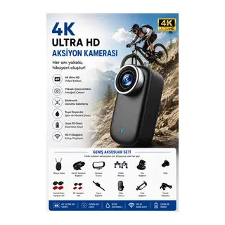 4K Ultra HD Mini WIFI Aksiyon Kamerası Taşınabilir Vücut Kamerası 1.47’HD Ekranlı Giyilebilir Video Kaydedici