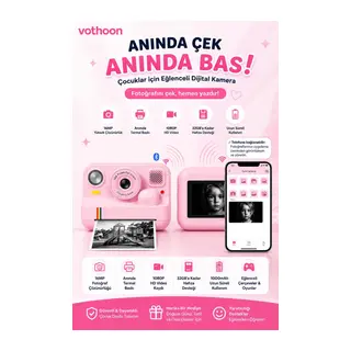 Çocuk Anında Baskılı Fotoğraf Makinesi 16MP Dijital Kamera 1080P Video WiFi Telefon Destekli
