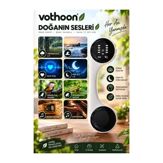 Taşınabilir Rahatlatıcı Uyku ve Doğa Sesleri Cihazı – Yağmur, Dalga, Ninni ve Doğal Sesler Beyaz
