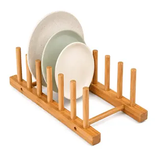 2PCS Bambu - Ahşap Tezgah Üstü Tabaklık - Bulaşıklık
