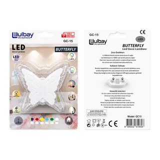 10 Adet Kelebek Led Gece Lambası GC-15