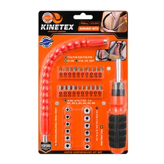 43PCS Silikon Sap Akrobat Uzatmalı Tornavida Bits Seti Manyetik Uç Tutucu KTX-3451