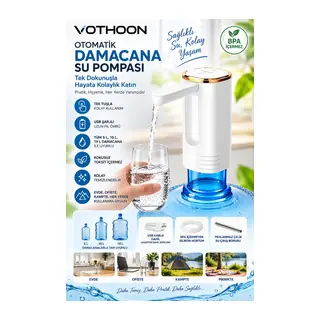 Şarjlı Taşınabilir Otomatik Damacana Su Pompası Katlanabılır Tasarım 800 Mah Bataryalı