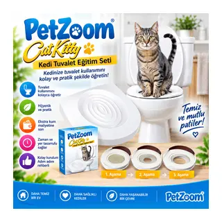 PetZoom Citi Kitty Kedi Tuvalet Eğitim Seti – Kedi Klozete Alıştırma Aparatı
