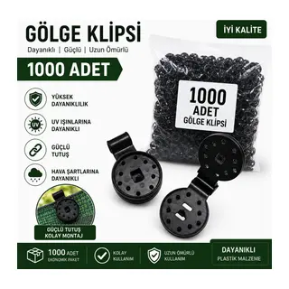 1000 Adet Gölge Filesi Klipsi | Sera Filesi Sabitleme Klipsi | Güneşlik Örtü Klipsi | Yerli Üretim | UV Dayanımlı