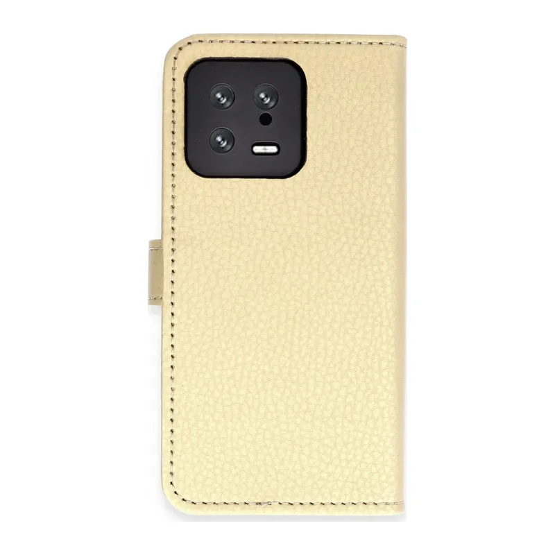 Xiaomi Mi 13 Trend S Plus Kapaklı Kılıf - Gold