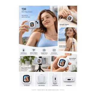 Pratik Kullanım Kablosuz Mini Selfie Ekranı