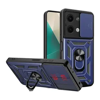 Xiaomi Poco X6 Kılıf Pars Lens Yüzüklü Silikon - Lacivert