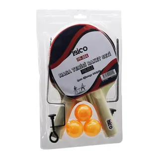 Masa Tenisi Fileli Pinpon Raket Seti 2PCS Raket - 3PCS Top - 1PCS File - Ayak