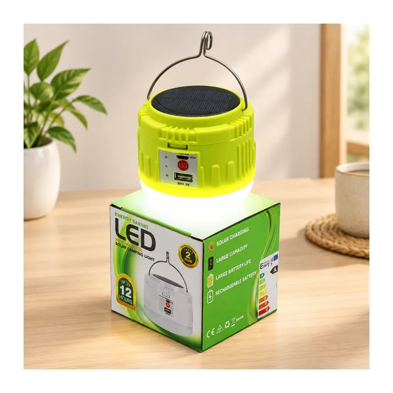 USB Şarjlı LED Solar Kamp Lambası