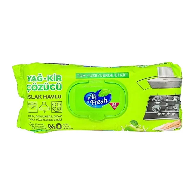 Yağ ve Kir Çözücü Islak Mendil Elma 85'li