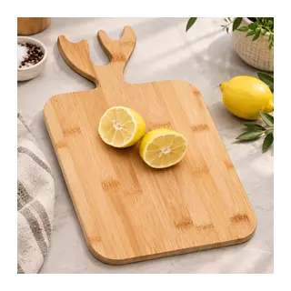 Geyik Boynuzlu Ahşap Kesim Panosu 37x18