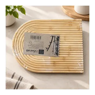 Bambu Oval Çizgili Sunumluk
