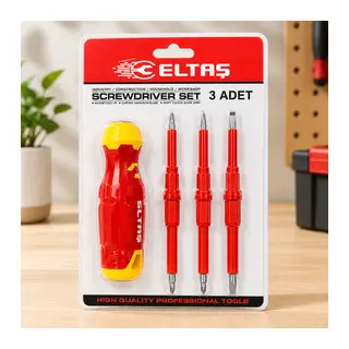 Elektrikli Tornavida Seti – Çift Taraflı Uçlu 3mm/5mm/6mm Ergonomik Sap