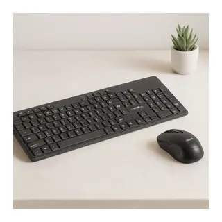 Kablosuz Multimedya Klavye ve Mouse Seti (Q Klavye) - Siyah