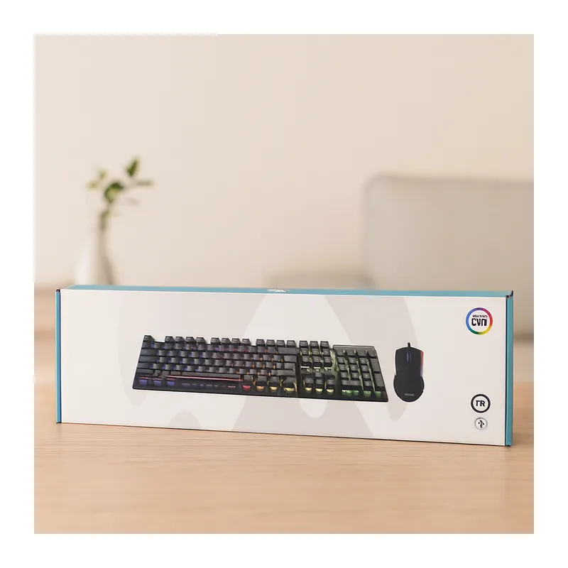 Kablolu RGB Oyuncu Klavye ve Mouse Seti - Siyah