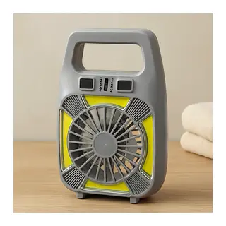 USB Şarjlı 2in1 Mini Fan ve Fener 10W – 2 Kademe, Su Geçirmez, Taşınabilir