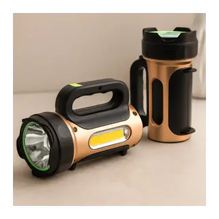 10W Solar & USB Şarjlı 2in1 El Feneri - Renkli SMD LED