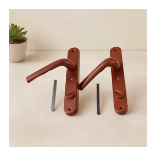 Kahverengi PVC Kilitli Banyo WC Kapı Kolu