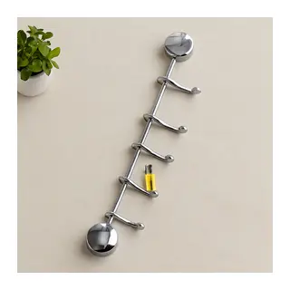 Krom 6 Kollu Banyo Askısı - Vidalı Montaj