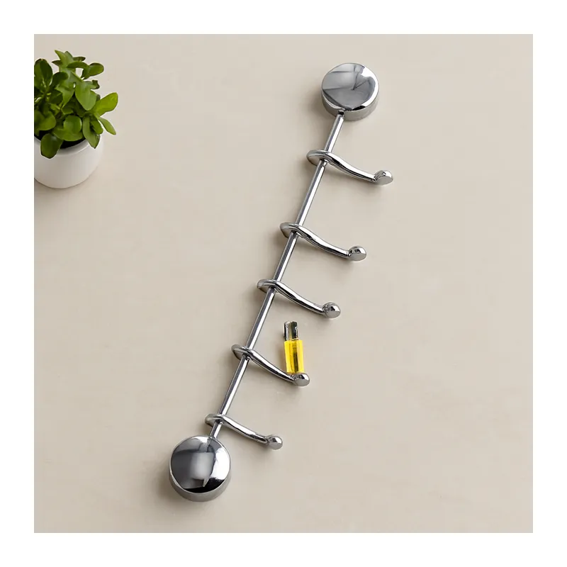 Krom 6 Kollu Banyo Askısı - Vidalı Montaj