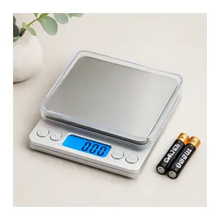 Mini Hassas Tartı 3000g/0.01g (Şeffaf Kapak, Pilli)