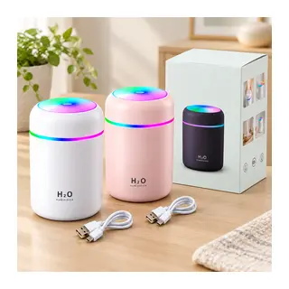 Mini USB Hava Nemlendirici 300ml - Işıklı Taşınabilir Aroma Difüzör