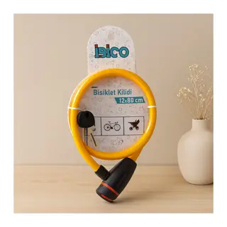 Bisiklet Kilidi Çelik Tel 12 mm x 80 cm Anahtarlı