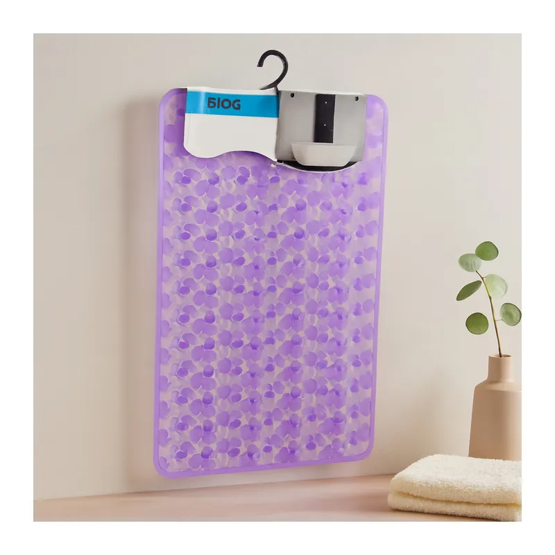 Kaydırmaz PVC Banyo ve Küvet Paspası Petek Desenli Şeffaf-Buzlu (37x68 cm)