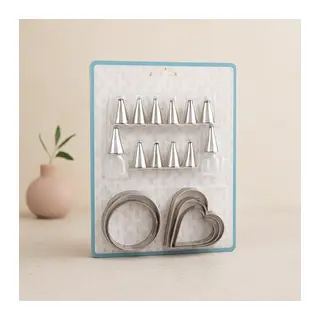 Metal Pasta Süsleme Uç ve Kurabiye Kalıbı Seti