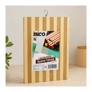 Bambu Kesme Tahtası 22x32x1.3 cm Metal Kulplu