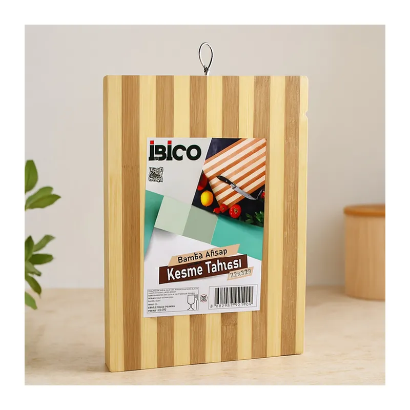 Bambu Kesme Tahtası 22x32x1.3 cm Metal Kulplu