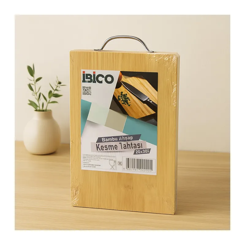 Bambu Kesme Tahtası 20x30x1.7 cm - Metal Kulplu